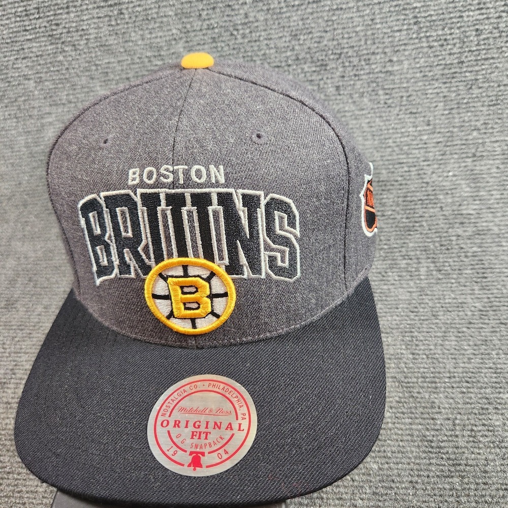 Boston‎ Bruins Snapback Hat Adult Mitchell Ness Vintage Hockey Wool Blend NHL